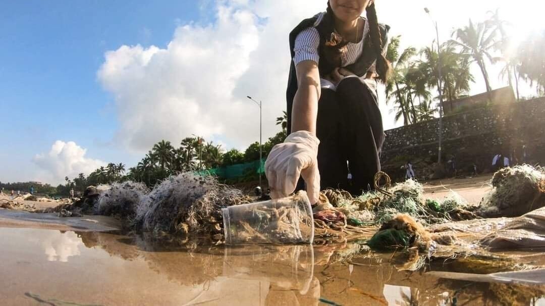 Beach Cleaning Drive by Municipal School Students at Silver Beach, Madh