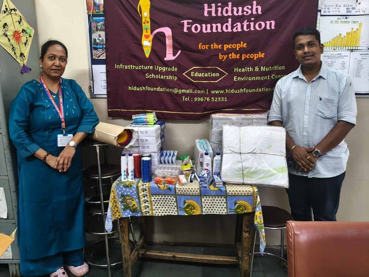 Distribution of Stationery at BMC School, Goregaon East