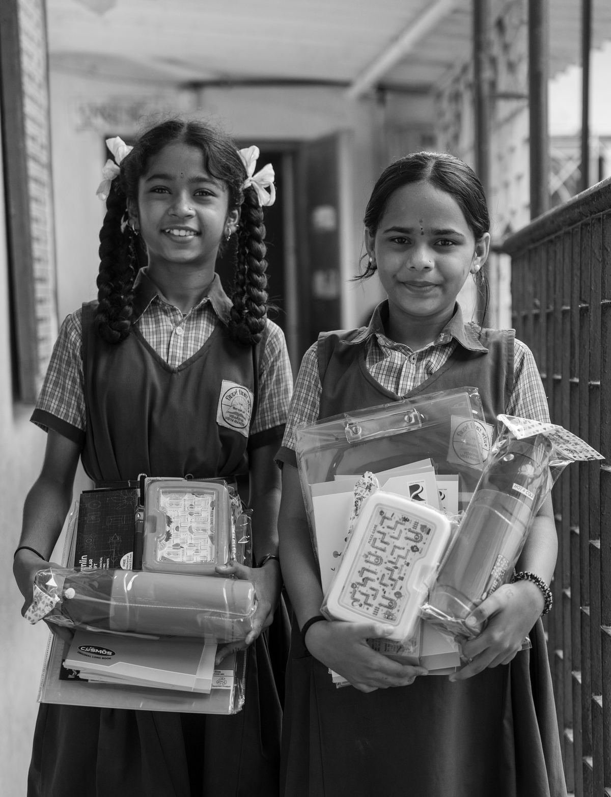Students and guests at the distribution