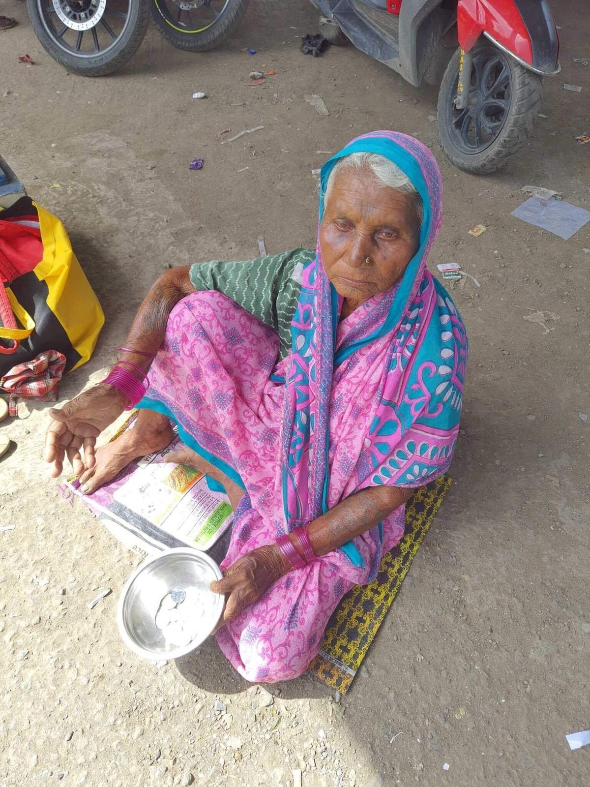 Monthly Ration Support to an Elderly Woman