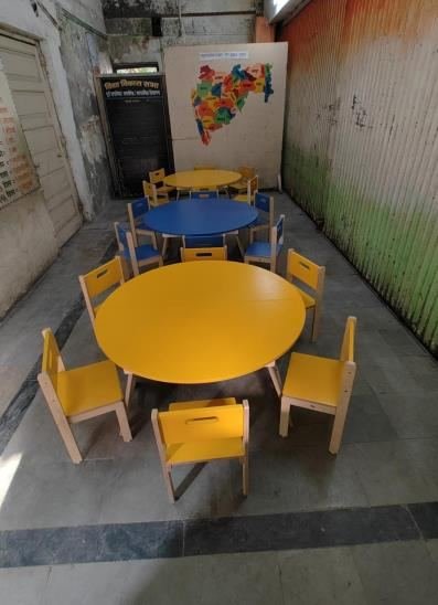 New tables and chairs for the pre-primary section