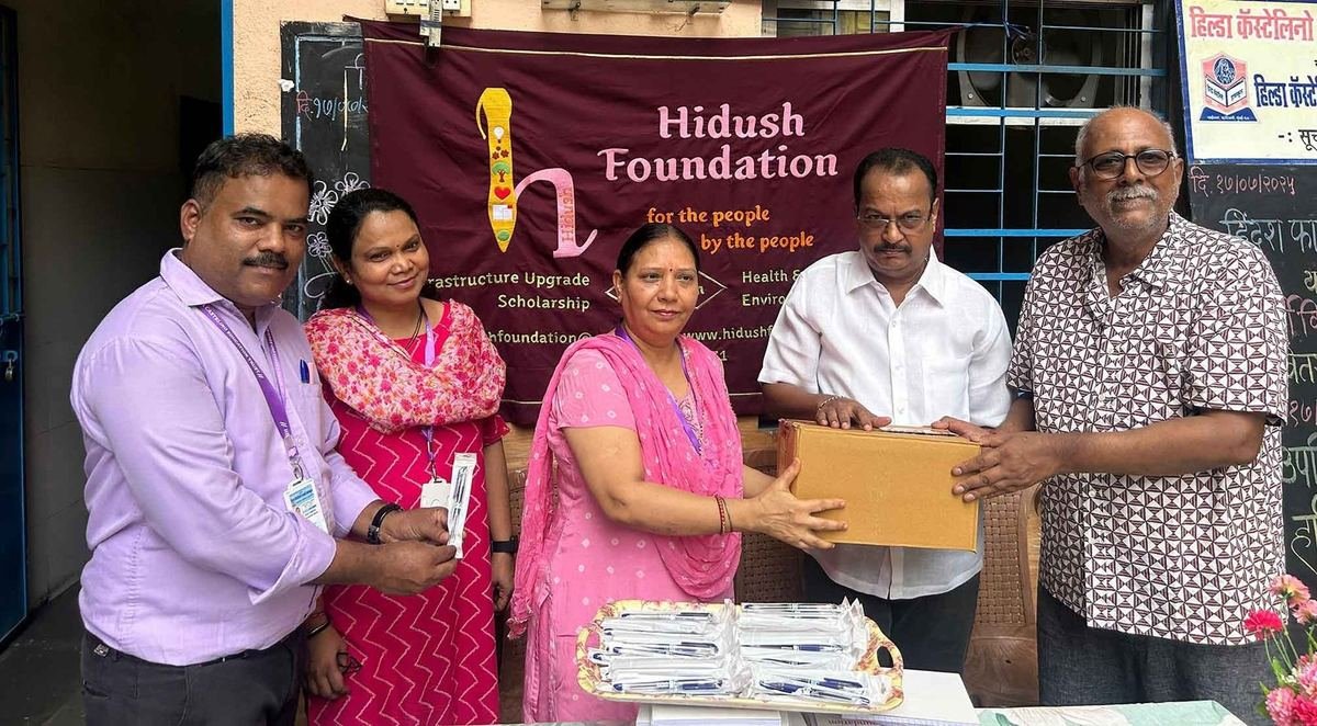 Stationery Distribution at Hilda Castelino School, Kandivali West