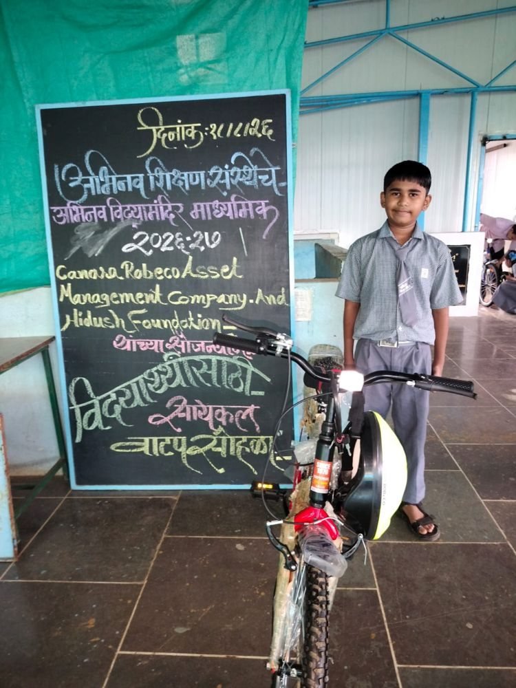 22 Bicycles and Safety Helmets for Abhinav Vidya Mandir