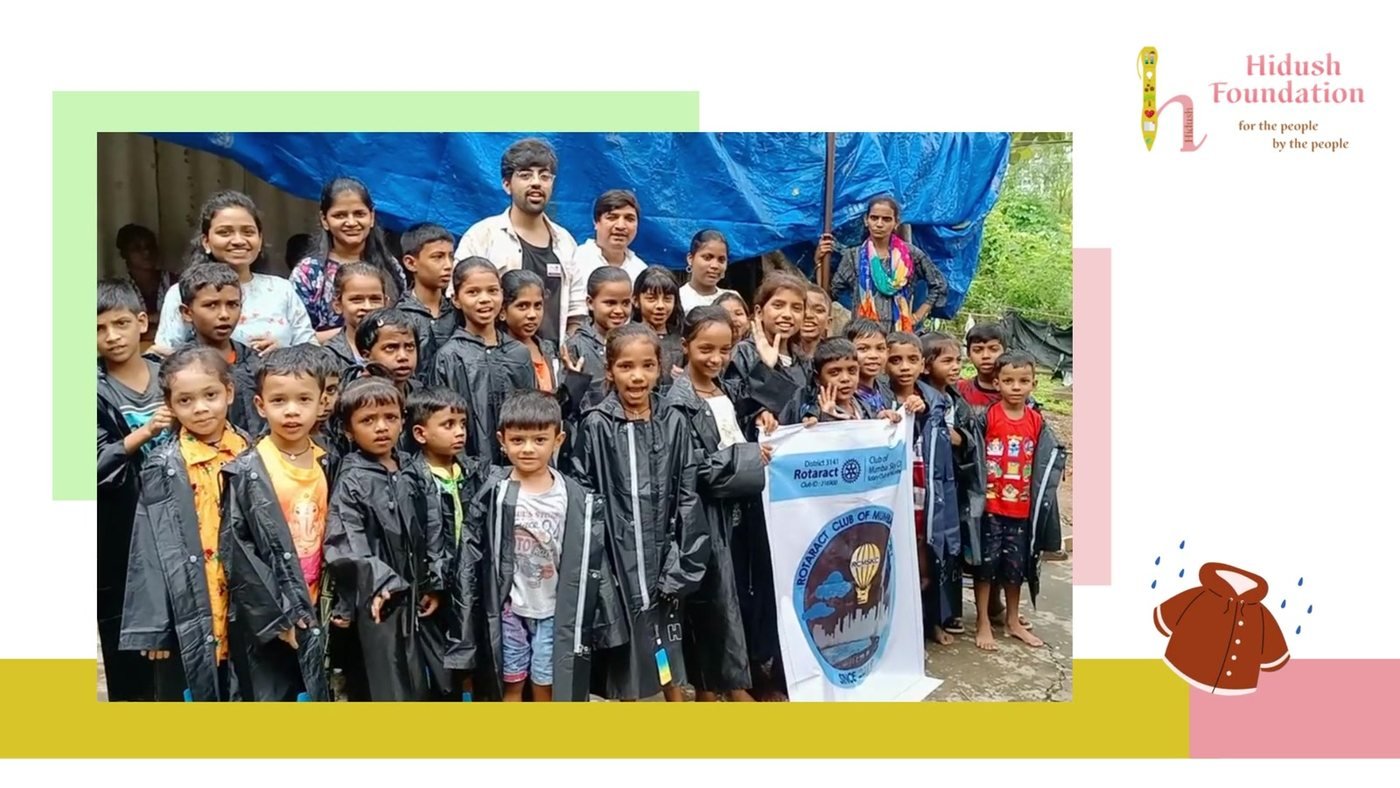 Raincoats for Children in Bhandup, with Rotaract Club